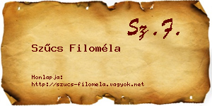 Szűcs Filoméla névjegykártya