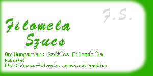 filomela szucs business card